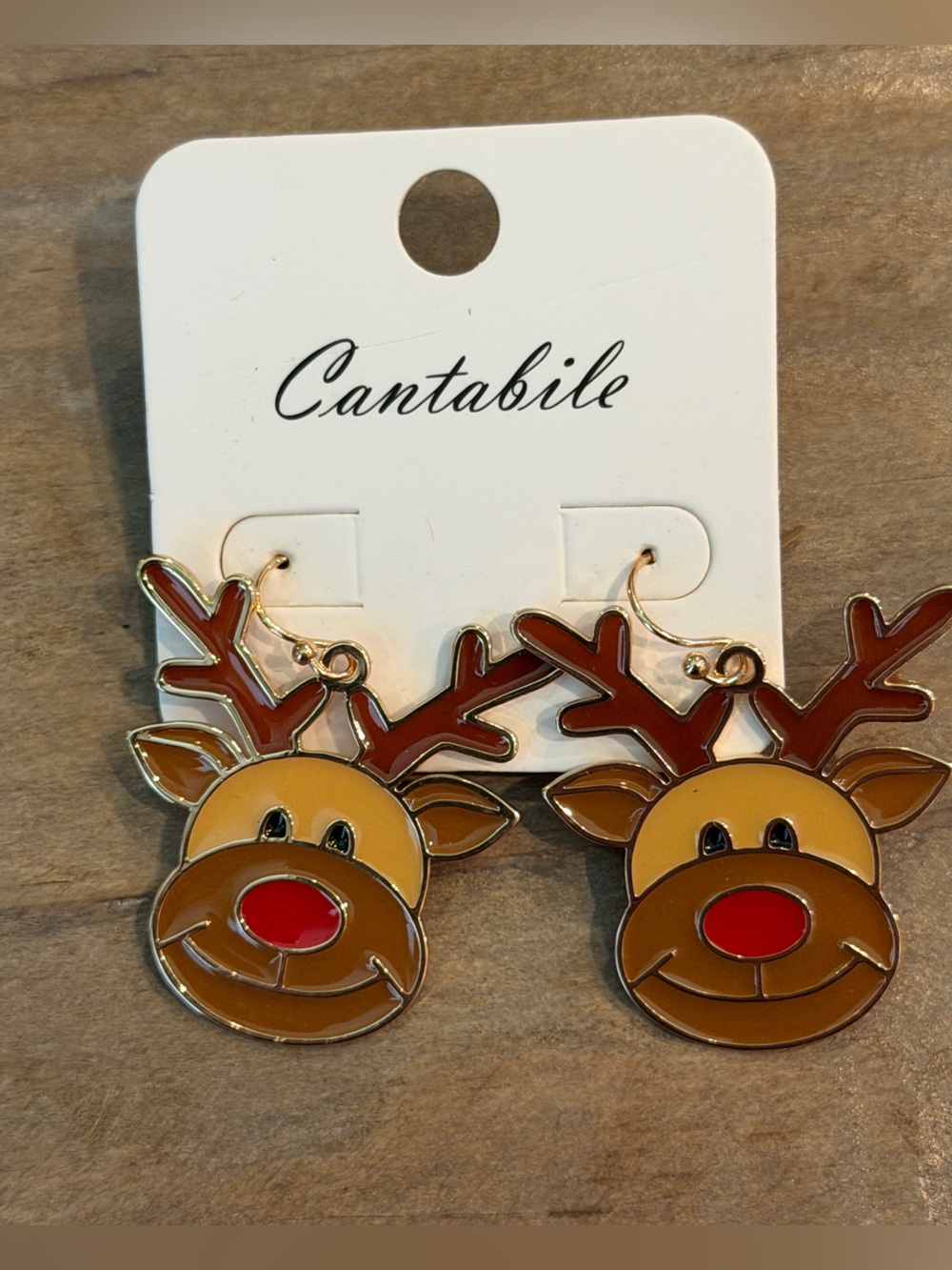 Kids Red-Nosed Reindeer Earrings